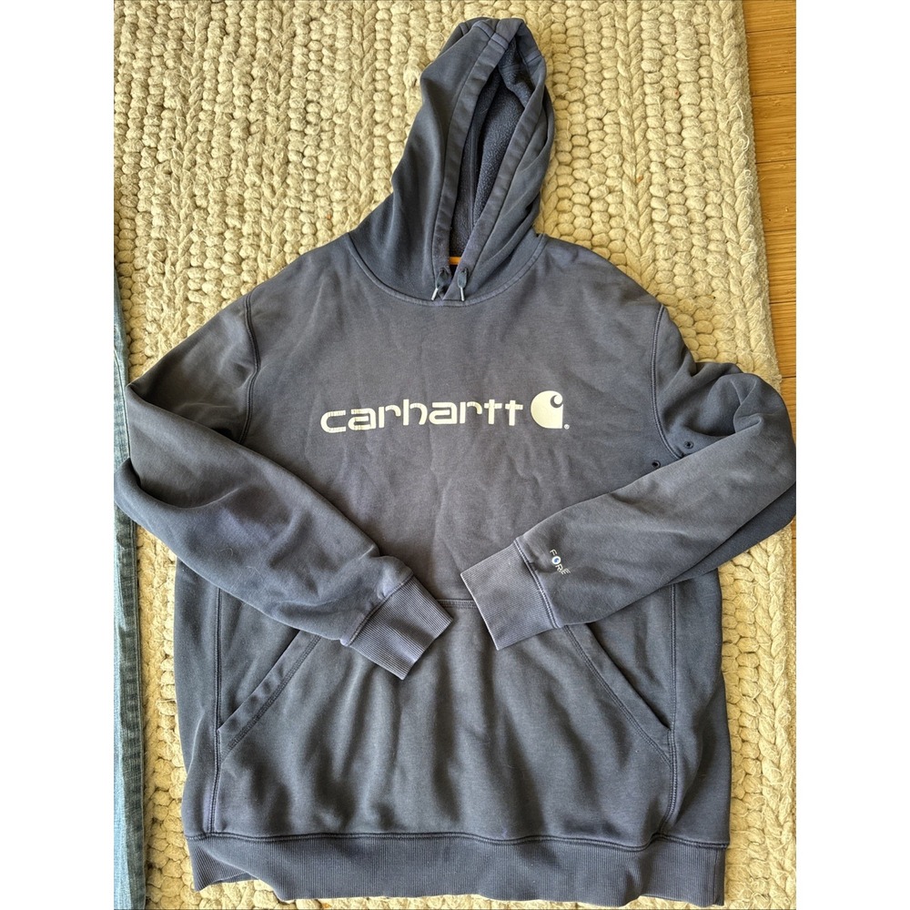 Carhartt K288-472 Men's Midweight Logo Sleeve Graphic Sweatshirt - Navy, Size XL